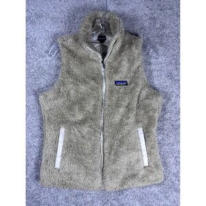 Patagonia Women's Fleece Vest Tan Size M Full Zip Pockets